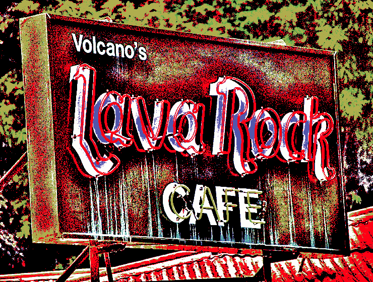 Lava Rock Cafe Sign,